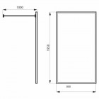 Massi Walk IN ścianka wolnostojąca Walk-in 80 cm złota MSKP-FA1020-80-G