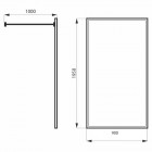 Massi Walk IN ścianka wolnostojąca Walk-in 90 cm złota MSKP-FA1020-90-G