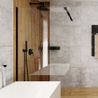 Massi Walk in Fix ścianka wolnostojąca Walk-in 70 cm czarny mat MSKP-FA1021-70-BL