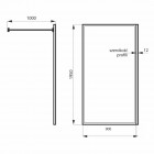 Massi Walk in Fix ścianka wolnostojąca Walk-in 90 cm złota MSKP-FA1021-90-G