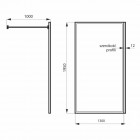 Massi Walk in Fix ścianka wolnostojąca Walk-in 130 cm złota MSKP-FA1021-130-G