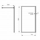 Massi Walk in Fix ścianka wolnostojąca Walk-in 140 cm złota MSKP-FA1021-140-G