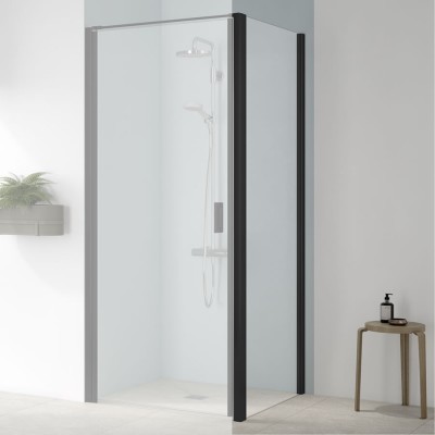 Kermi Cada XS ścianka prysznicowa 85 cm boczna do drzwi czarny soft CKTWD085203PK