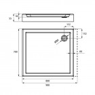 Massi Primero brodzik prostokątny 70x80 cm MSBR-D104A-70-80
