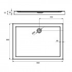 Massi Primero brodzik prostokątny 80x90 cm MSBR-D104A-80-90