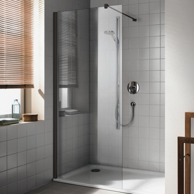 Kermi Cada XS ścianka wolnostojąca Walk-in 120 cm czarny soft CKTWF120203PK