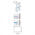 Novellini Kuadra HWS ścianka wolnostojąca Walk-in 80 cm z relingiem czarny mat prawa