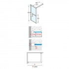 Novellini Kuadra HWS ścianka wolnostojąca Walk-in 80 cm z relingiem lewa czarny mat