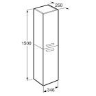 Roca Debba słupek wiszący 150 cm szary antracyt połysk A856844153