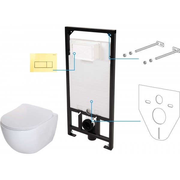 Peonia Zero Zestaw WC podtynkowy 6 w 1