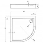 Deante Jasmin Plus brodzik półokrągły 90x90 cm KTJ_053B