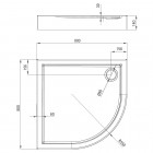Deante Jasmin Plus brodzik półokrągły 90x90 cm KTJ_054B