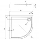 Deante Jasmin brodzik półokrągły 80x80 cm KGJ_054B