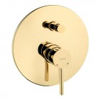 Oltens Molle kompletny zestaw prysznicowy podtynkowy deszczownica 30 cm złoty połysk 36600800