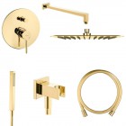 Oltens Molle kompletny zestaw prysznicowy podtynkowy deszczownica 30 cm złoty połysk 36603800