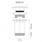 Oltens Halsa korek do umywalki klik klak okrągły z przelewem chrom 05101100