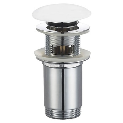 Oltens Halsa korek do umywalki klik klak okrągły z przelewem biały ceramiczny 05102000