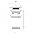 Oltens Halsa korek do umywalki klik klak okrągły z przelewem biały ceramiczny 05102000