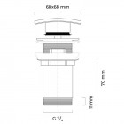 Oltens Halsa korek do umywalki klik klak kwadratowy z przelewem chrom 05102100