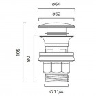 Oltens Jelsa korek do umywalki klik klak okrągły z przelewem chrom 05103100