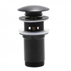 Oltens Halsa korek do umywalki klik klak okrągły z przelewem czarny mat 05100300