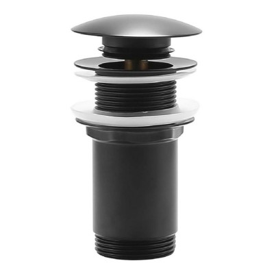 Oltens Rovde korek do umywalki klik klak okrągły bez przelewu czarny mat 05200300