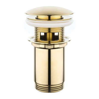 Oltens Halsa korek do umywalki klik klak okrągły z przelewem złoty połysk 05100800