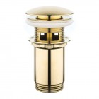 Oltens Halsa korek do umywalki klik klak okrągły z przelewem złoty połysk 05100800