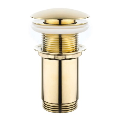 Oltens Rovde korek do umywalki klik klak okrągły bez przelewu złoty połysk 05200800