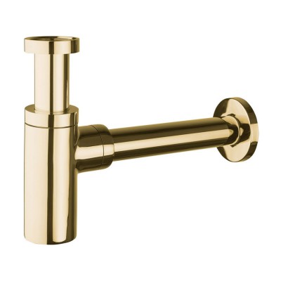 Oltens Hervik syfon umywalkowy mosiężny okrągły złoty połysk 02600800