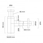 Oltens Hervik syfon umywalkowy mosiężny kwadratowy chrom 02601100