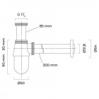 Oltens Molde syfon umywalkowy butelkowy mosiężny chrom 02604100