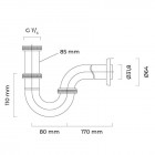 Oltens Molde syfon umywalkowy rurowy mosiężny chrom 02501100