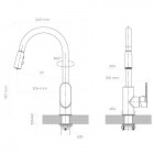 Oltens Lista bateria kuchenna z wyciąganą wylewką chrom 35202100