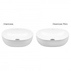 Oltens Hamnes Thin umywalka 49,5x35,5 cm nablatowa owalna biała 40319000