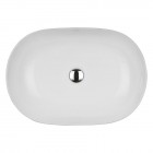 Oltens Hamnes Thin umywalka 60,5x41,5 cm nablatowa owalna biała 40320000