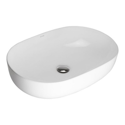 Oltens Hamnes Thin umywalka 60,5x41,5 cm nablatowa owalna biała 40320000