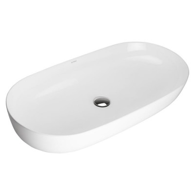 Oltens Hamnes Thin umywalka 80x40 cm nablatowa owalna biała 40321000