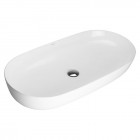 Oltens Hamnes Thin umywalka 80x40 cm nablatowa owalna biała 40321000