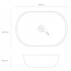 Oltens Hamnes Thin umywalka 80x40 cm nablatowa owalna biała 40321000