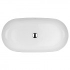 Oltens Hamnes Thin umywalka 80x40 cm nablatowa owalna biała 40321000