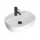 Oltens Hamnes Thin umywalka 51x39 cm nablatowa owalna biała 41313000