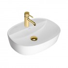 Oltens Hamnes Thin umywalka 51x39 cm nablatowa owalna biała 41313000