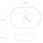 Oltens Hamnes Thin umywalka 62x42 cm nablatowa owalna biała 41314000
