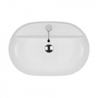 Oltens Hamnes Thin umywalka 62x42 cm nablatowa owalna biała 41314000
