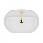 Oltens Hamnes Thin umywalka 62x42 cm nablatowa owalna biała 41314000