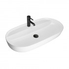 Oltens Hamnes Thin umywalka 80x40 cm nablatowa owalna biała 41315000