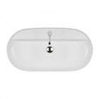 Oltens Hamnes Thin umywalka 80x40 cm nablatowa owalna biała 41315000