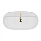 Oltens Hamnes Thin umywalka 80x40 cm nablatowa owalna biała 41315000