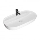 Oltens Hamnes Thin umywalka 80x40 cm nablatowa owalna biała 41315000